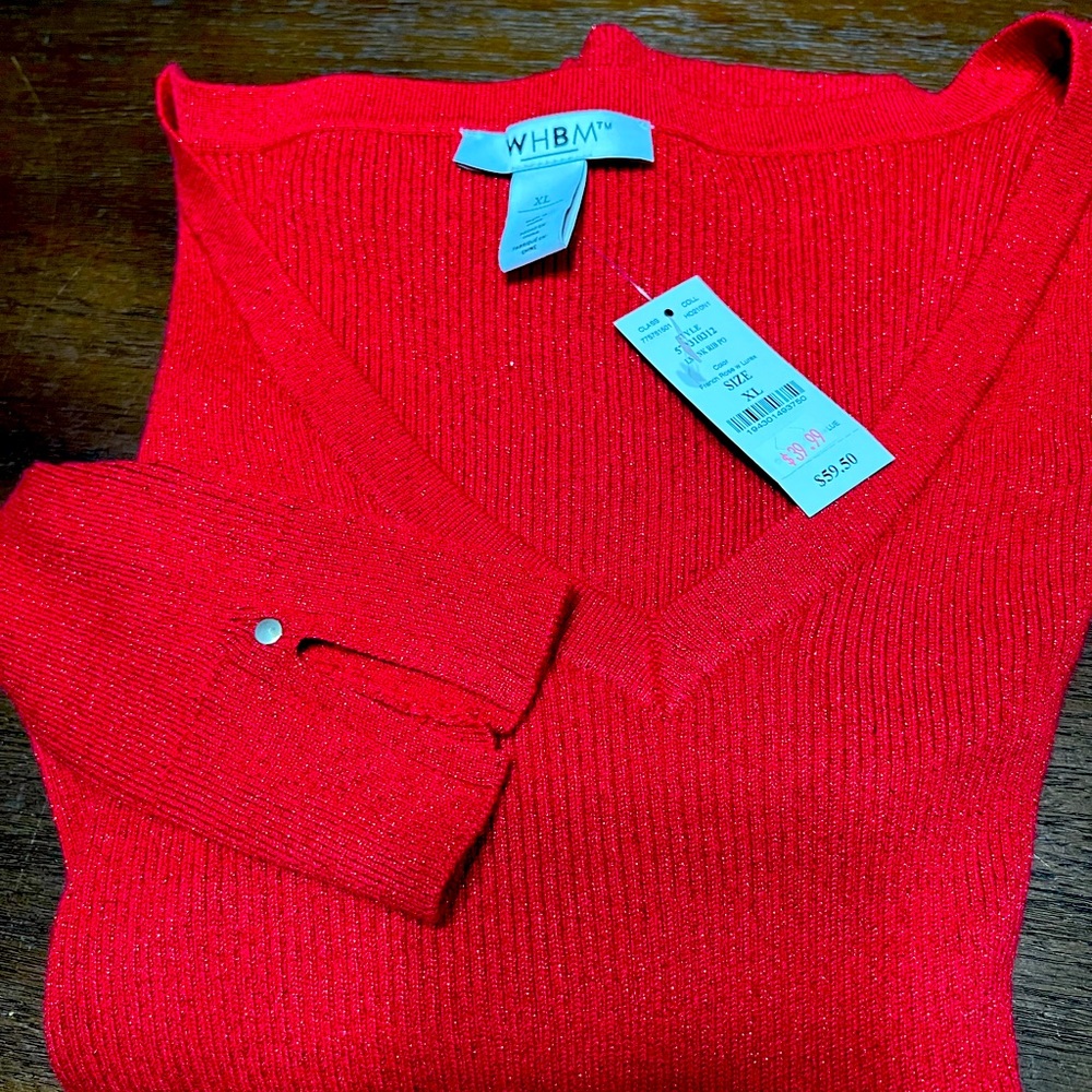 NWT Red sweater, White House black Market